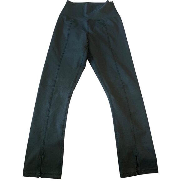 AERIE OFFLINE The Hugger Cropped Flare Slit Hem Legging Sz. Medium Black Lounge - Picture 9 of 9